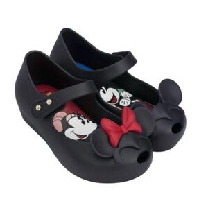 Mini Melissa Disney Mickey and Minnie Mouse Shoes Black  Sz 7 Toddler